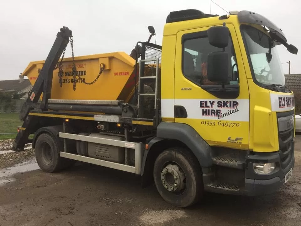 Ely Skip Hire truck with skip on the back